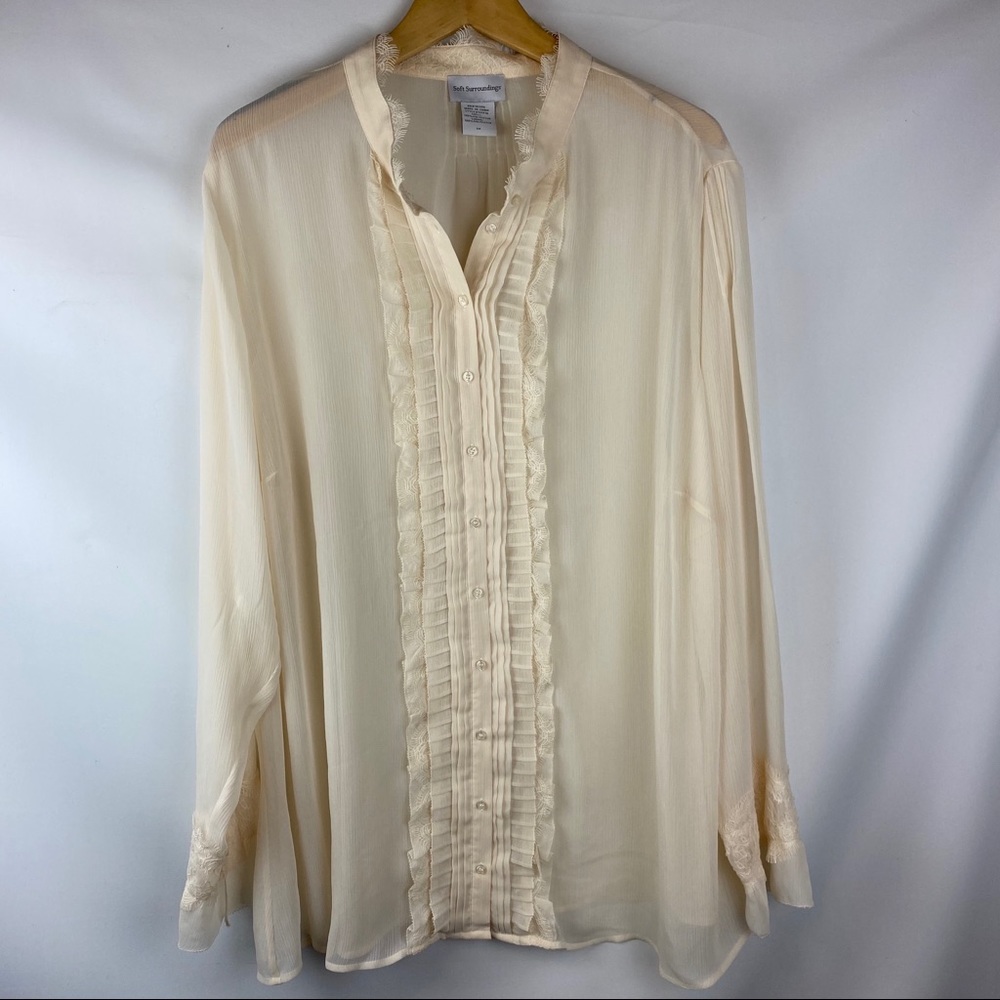 Soft Surroundings Sheer Lace Shirt 3X